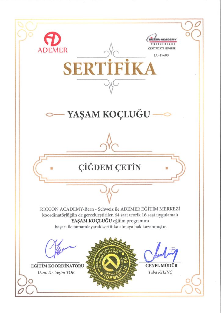 Av. Çiğdem Çetin Sertifika 100