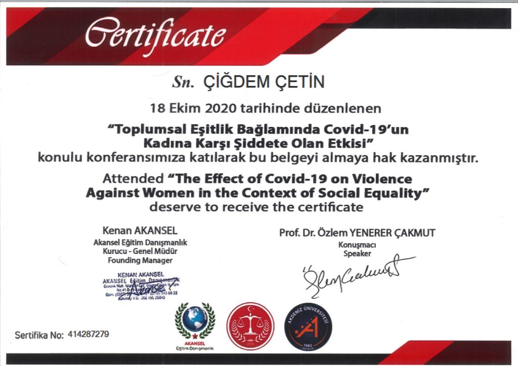 Av. Çiğdem Çetin Sertifika 40